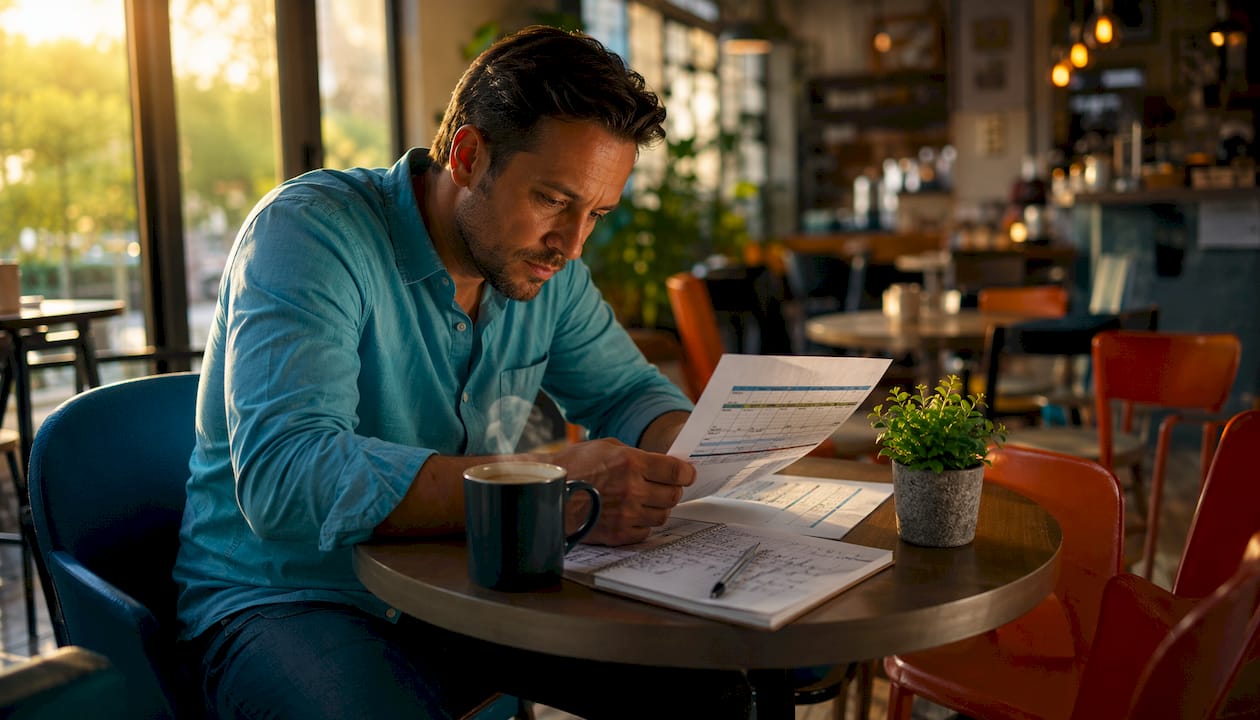 Small business owner reviewing Google Ads budget