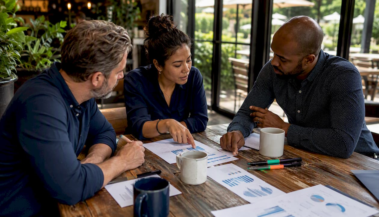 Team discussing small business Google Ads budget
