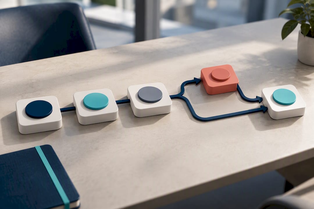 Review follow-up workflow with approval checkpoint
