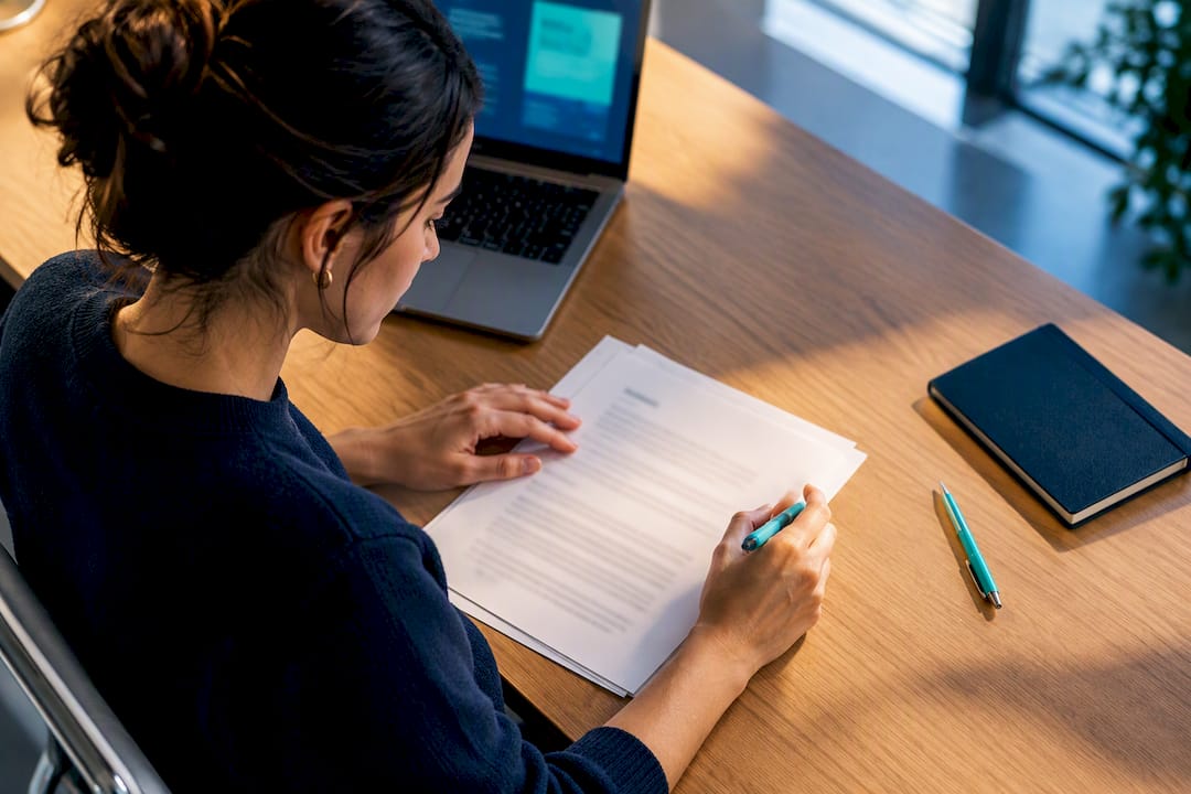 Copywriter drafting a small-business service page