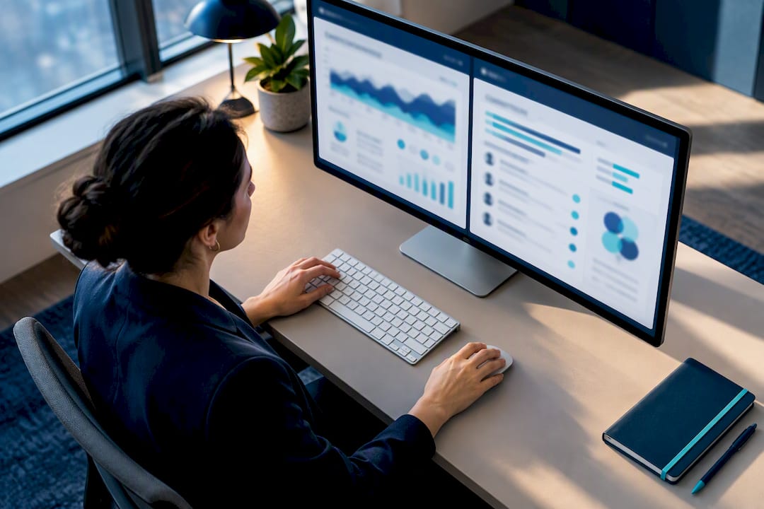 Analyst reviewing paid search competition data