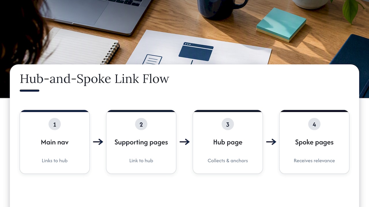 Hub and spoke internal linking structure